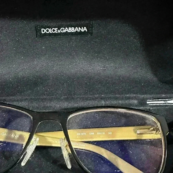 Dolce & Gabbana Women's Eyeglasses DG 1273 1268 Black on Gold Frame - Picture 6 of 6